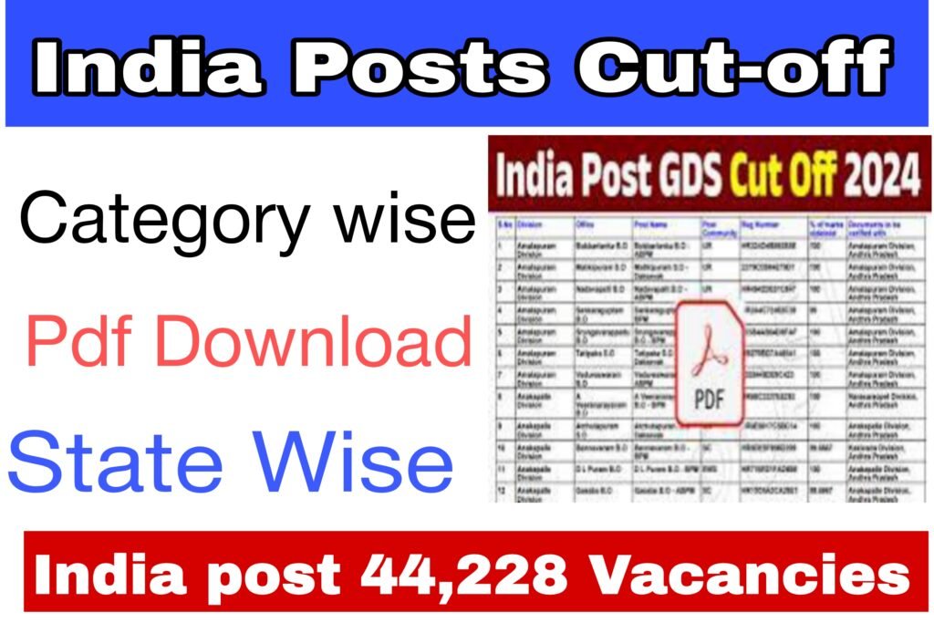 India Post GDS State wise Cut Off Check Your Region Cut Off and Download Pdf