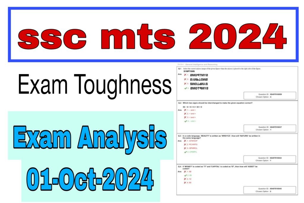 SSC MTS Exam Analysis 1st October Shift 1 and 2 analysis 